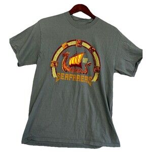 Hume 2025 Seafarers Viking Ship Graphic T Shirt Gray Medium